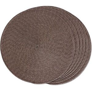 ☃️$5☃️ FunWheat Braided Brown Placemats Set of 6 Table Mats 15 inch round